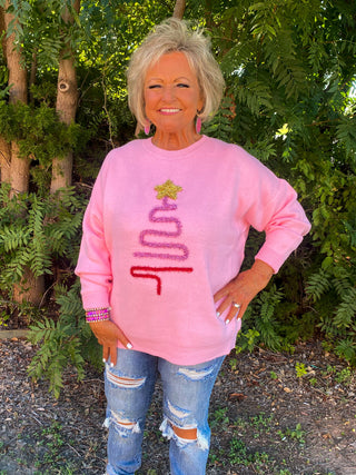 Sparkle 'Round the Christmas Tree Sweater-Plus