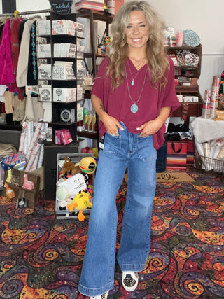 Vintage Patch Wide Leg Jean