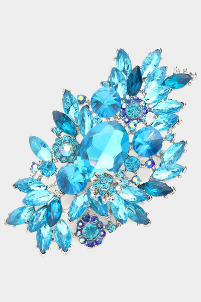 Glass Crystal Bouquet Hatpin/Brooch