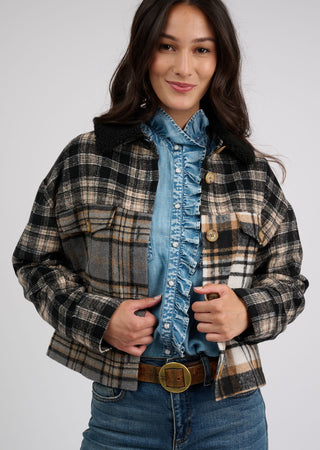 Patched Plaid Jacket