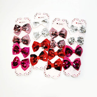 4 pcs Sequin Hair Bow Set