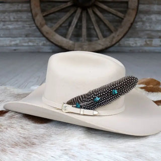 Turquoise & Pheasant Hat Feather