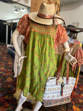 Patsy Dress - Green Block
