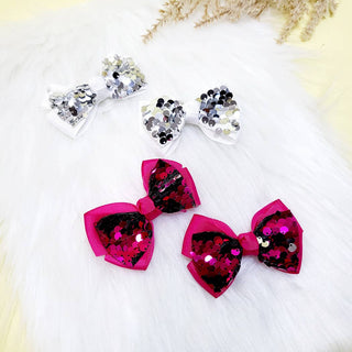 4 pcs Sequin Hair Bow Set