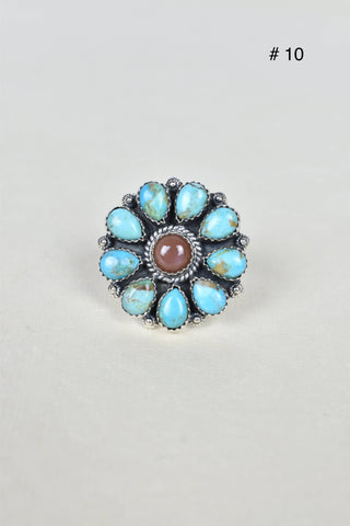 Chocolate Moonstone & Stone Cluster Sterling Silver Rings