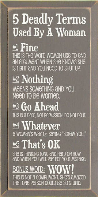 5 Deadly Terms Used by a Woman