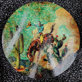 Cowboy Glass Cutting Board 8"