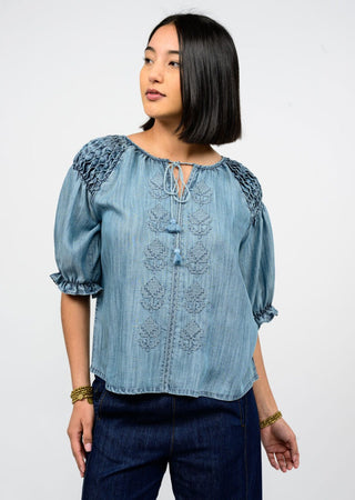 Smocked Sleeve Top
