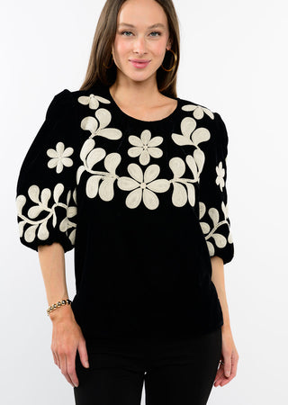 Velvet Embroidered Top by Ivy Jane