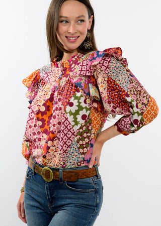 Patchwork Peasant Top