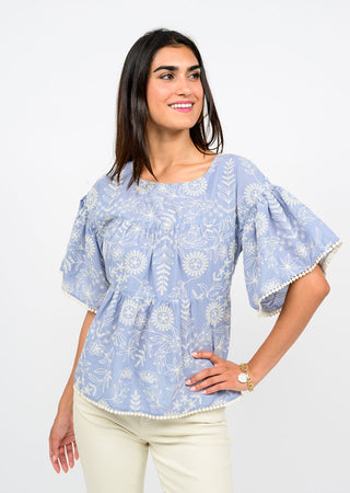 Tiered Embroidered Top