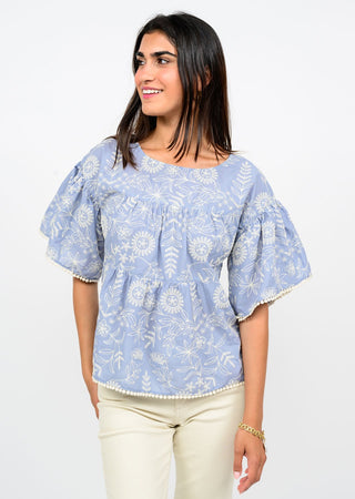 Tiered Embroidered Top