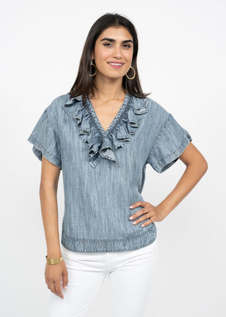 Ruffle Front Tunic Top