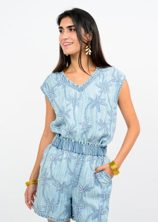 Denim Palm Tank