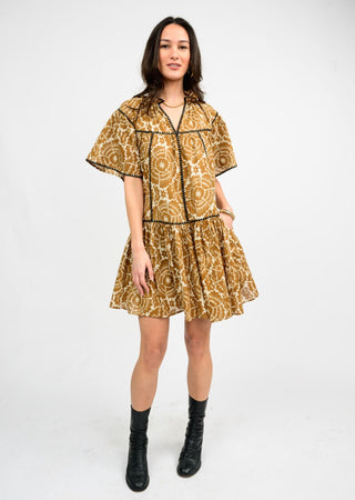 Shell Stitched Trim Dress
