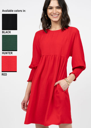 Shirred Sleeve Dress