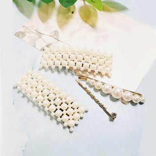 4 pcs Faux Pearl Hair Clip Set