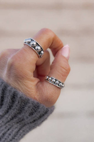 Sterling Silver Studded Ring