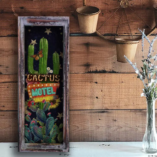 Cactus Motel Framed Artwork 28"