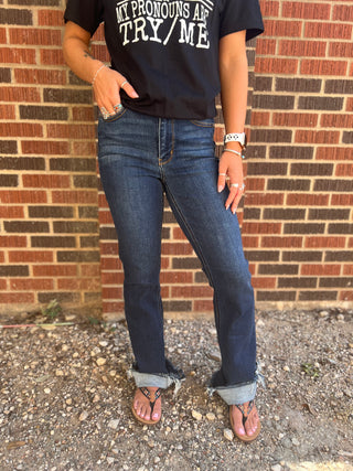 Judy Blue HW VTG Fray Hem Bootcut