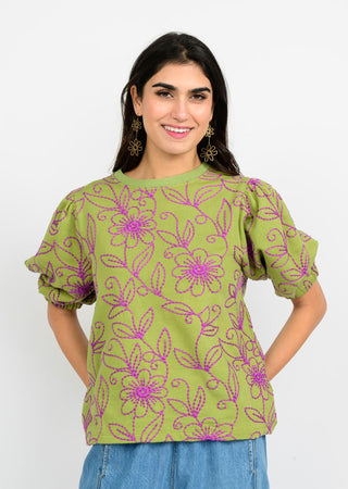 Floral Vines Knit Top
