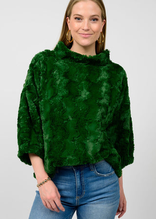 Poof Sleeve Fuax Fur Popover by Ivy Jane