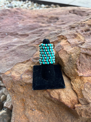 Navajo Pearl & Turq Stretch Rings