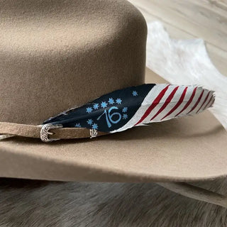 Hat Feather with 76 Bennington American Flag Hand-Painted