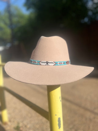 Thin Beaded Leather Tie Hatbands