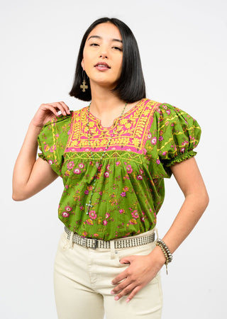 Patsy Top - Green Block