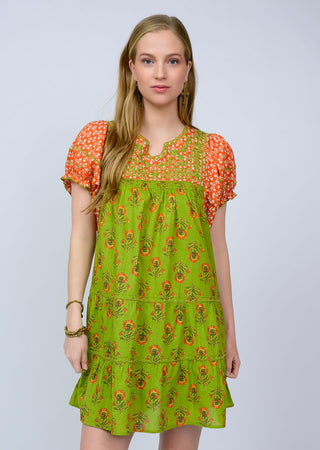 Patsy Dress - Green Block