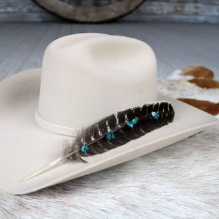 Turquoise & Turkey Hat Feather