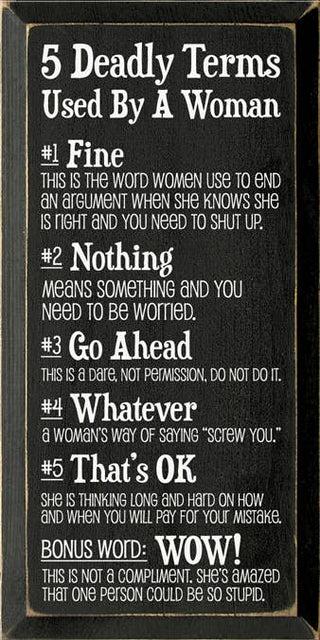 5 Deadly Terms Used by a Woman