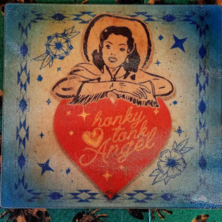 Honky Tonk Angel Glass Cutting Board - 12"