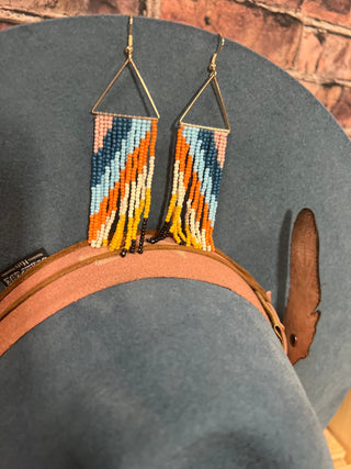 Fringe & Stripes Beaded Boho Earrings - Ya Ya Gurlz