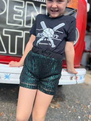 Girl's Jade Sequin Shorts - Ya Ya Gurlz