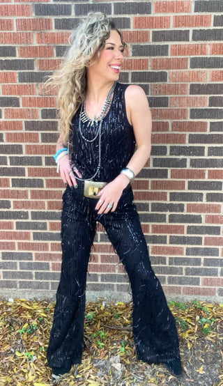 LeeAnn Fringe Sequin Pant - Ya Ya Gurlz