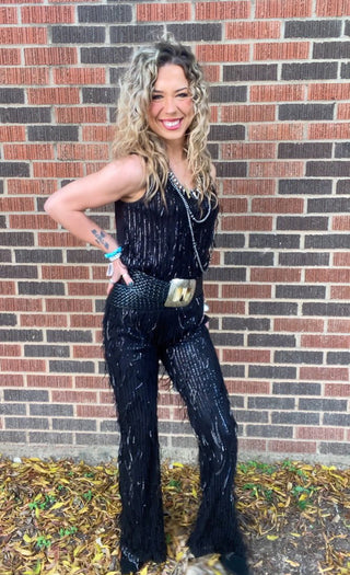 LeeAnn Fringe Sequin Pant - Ya Ya Gurlz