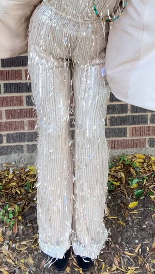 LeeAnn Fringe Sequin Pant - Ya Ya Gurlz