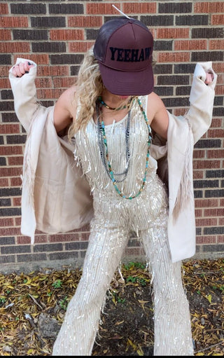 LeeAnn Fringe Sequin Pant - Ya Ya Gurlz