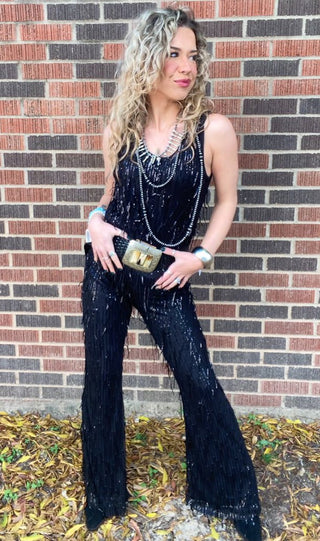 LeeAnn Fringe Sequin Pant - Ya Ya Gurlz