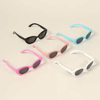 Lil Bold Retro Oval Frame Sunglasses - Ya Ya Gurlz