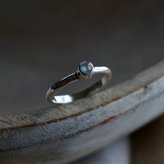 Moonstone Minimalist Silver Ring - Ya Ya Gurlz