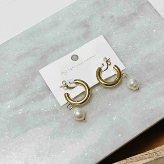 Pearled Hoop Earrings - Ya Ya Gurlz