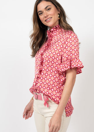 Satin Ruffle Shirt - Ya Ya Gurlz