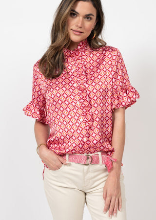 Satin Ruffle Shirt - Ya Ya Gurlz