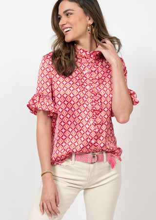 Satin Ruffle Shirt - Ya Ya Gurlz