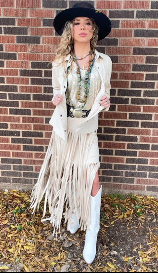 Sienna Fringe Maxi Skirt - Ya Ya Gurlz