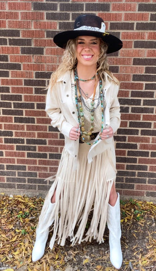 Sienna Fringe Maxi Skirt - Ya Ya Gurlz