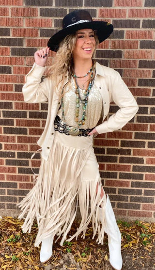 Sienna Fringe Maxi Skirt - Ya Ya Gurlz